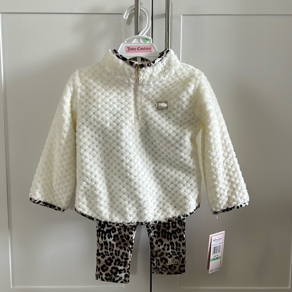 Juicy Couture kids faux fur jacket and leopard print pants